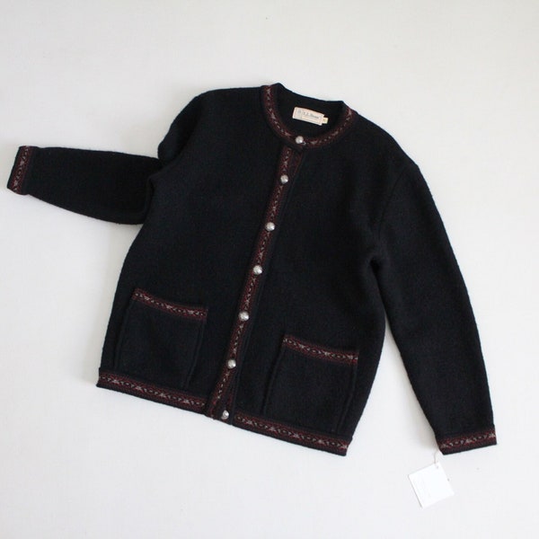 boiled wool coat | vintage L.L. Bean jacket | black wool jacket