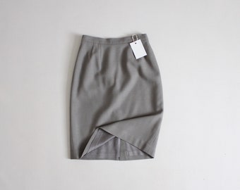 gray wool skirt | grey pencil skirt | high waist skirt