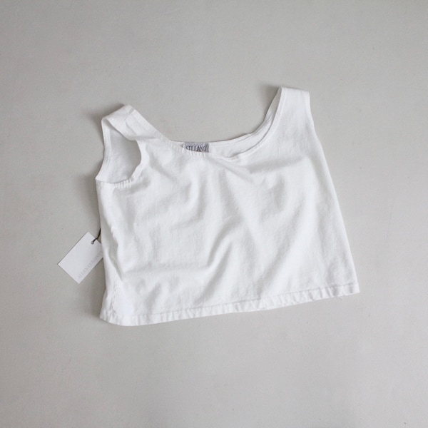 white crop top | cropped tank top | vintage cropped top