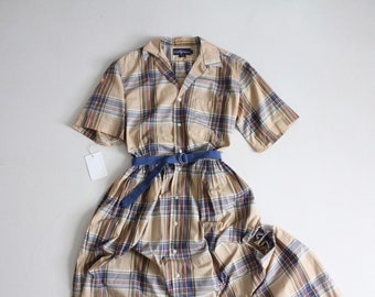 yellow plaid dress | vintage Ralph Lauren dress | plaid swing dress