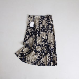 navy floral skirt floral rayon skirt cottage rose skirt image 1