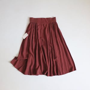 rust brown skirt full flouncy skirt high waisted skirt image 1