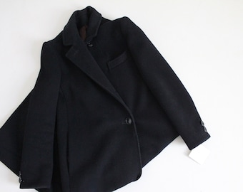 black wool coat | long wool coat | long city coat