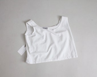 white crop top | cropped tank top | vintage cropped top