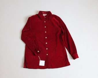 red velvet blouse | 100% cotton blouse | velvet collared shirt