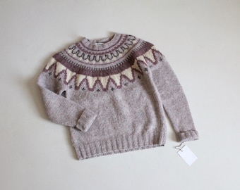 mauve  fair isle sweater | 100% wool sweater | vintage woolwich sweater