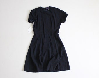 short black dress | vintage Ralph Lauren dress | wool crepe dress