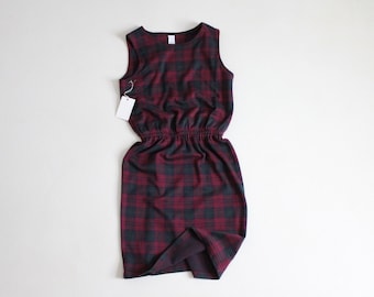 tartan plaid dress | 100% cotton dress | green and red dress