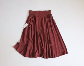 rust brown skirt |  full flouncy skirt | high waisted skirt