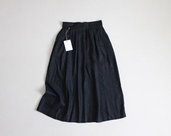 black pleated skirt | black midi skirt | full black skirt