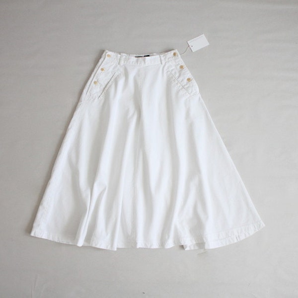 white denim skirt | full white white skirt | long full skirt