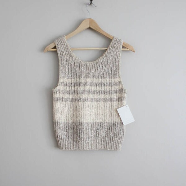 striped knit tank | neutral stripe sweater | beige tank top