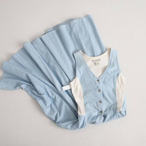vestido de chambray elástico ? vestido maxi chambray ? vestido de la república del plátano