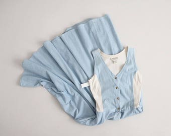 stretch chambray dress | chambray maxi dress | banana republic dress