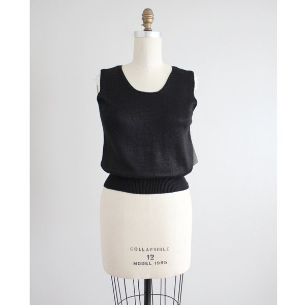 hand loomed top | black knit tank | black knit top