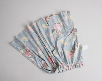 cabbage rose floral dress  | blue floral sundress | criss cross strap dress