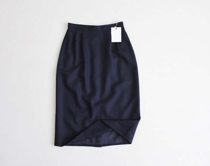 Navy Blue Wool Pencil Skirt Navy Wool Skirt - Etsy