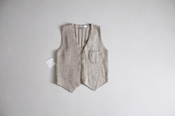 oatmeal silk vest | cropped knit vest | silk & ang