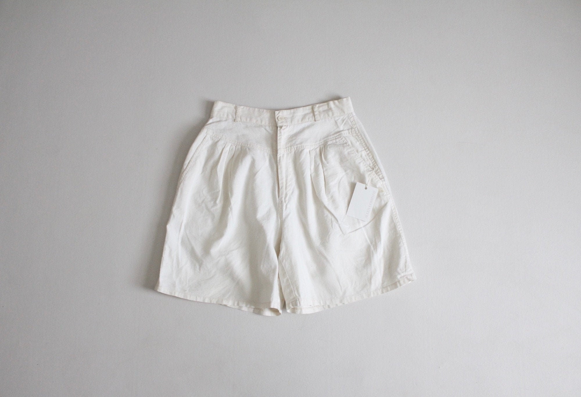 Pleated White Shorts High Waisted Shorts White Cotton - Etsy Canada