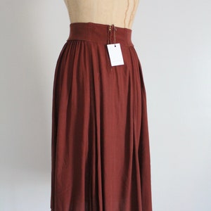 rust brown skirt full flouncy skirt high waisted skirt image 6