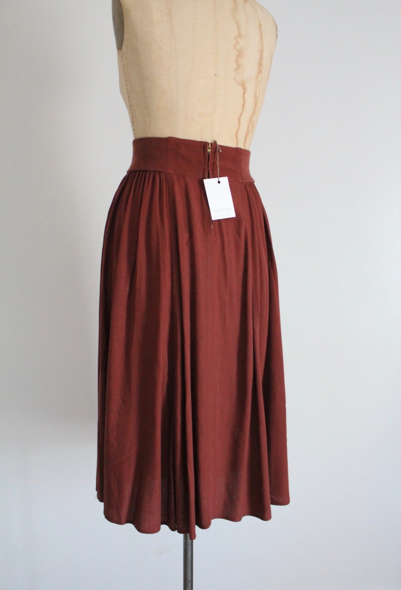 rust brown skirt full flouncy skirt high waisted skirt image 6