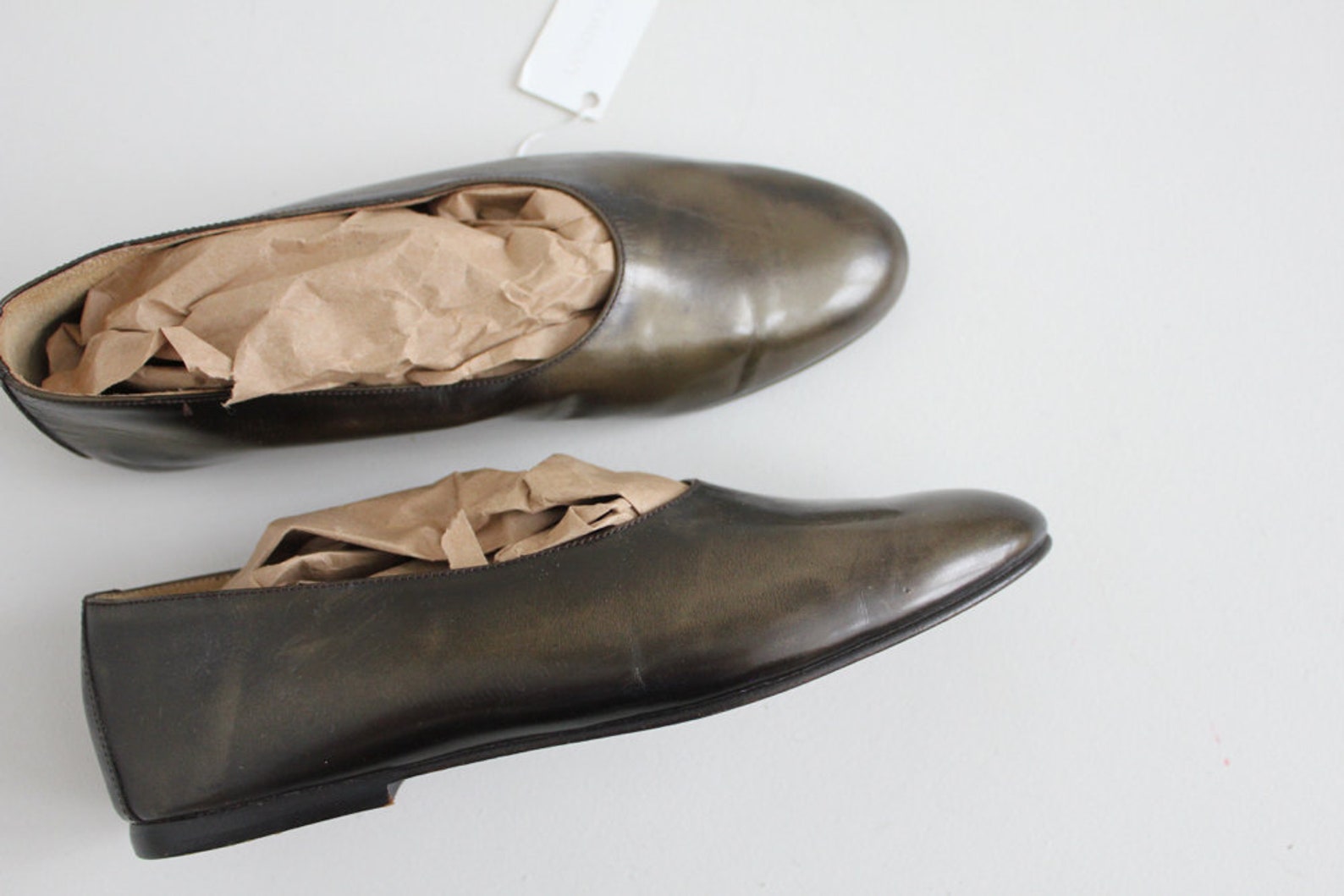marbled metallic ballet flats | glove shoes 6.5 | metallic leather flats 6