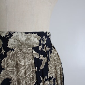 navy floral skirt floral rayon skirt cottage rose skirt image 7