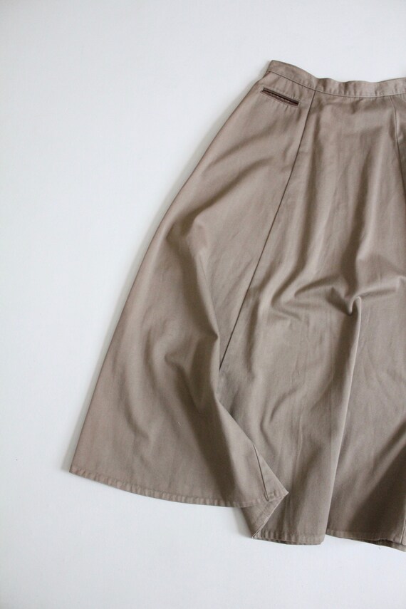 long canvas skirt | leather pocket skirt | full l… - image 6