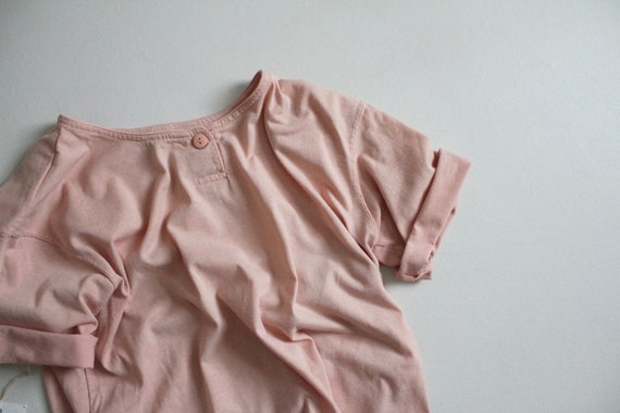 putty pink tee | pink t-shirt | pink henley shirt - image 3