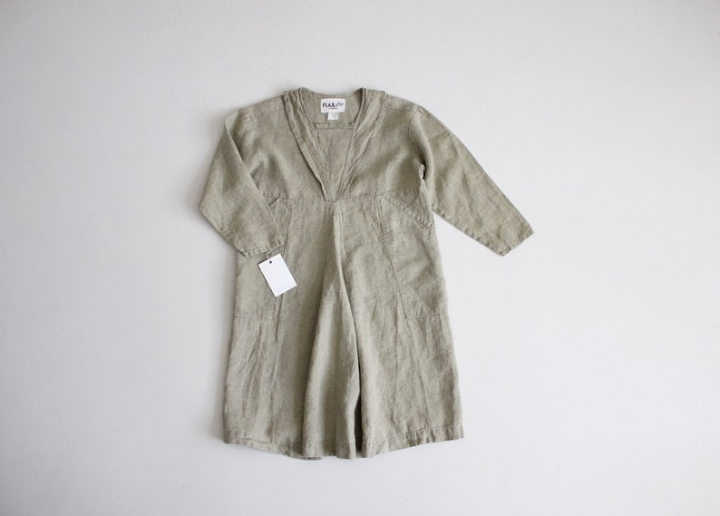 sage green linen dress