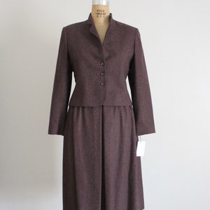 wool skirt suit plum wool suit blazer and skirt image 3