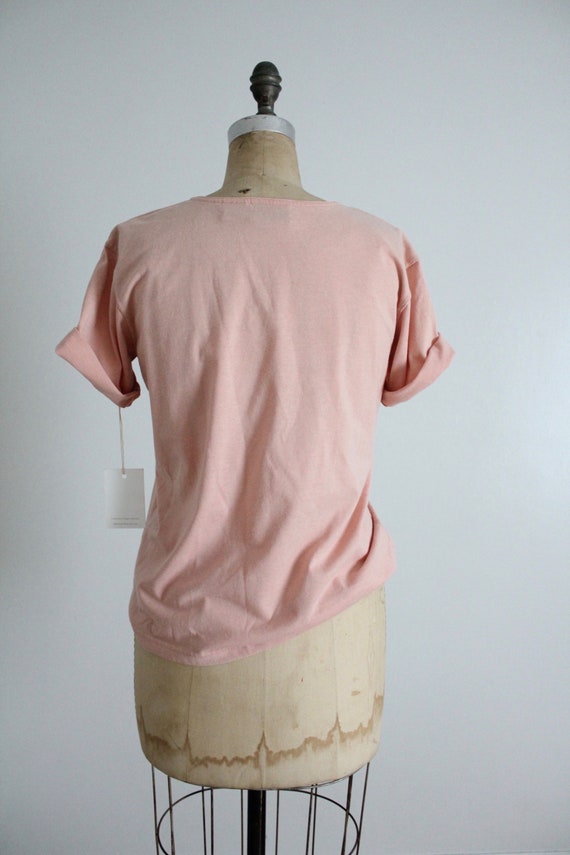 putty pink tee | pink t-shirt | pink henley shirt - image 6