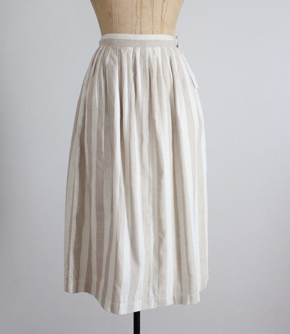 striped silk skirt | beige stripe skirt | full pl… - image 2