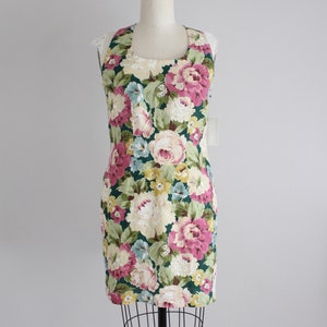 floral linen dress criss cross straps botanical floral dress image 3