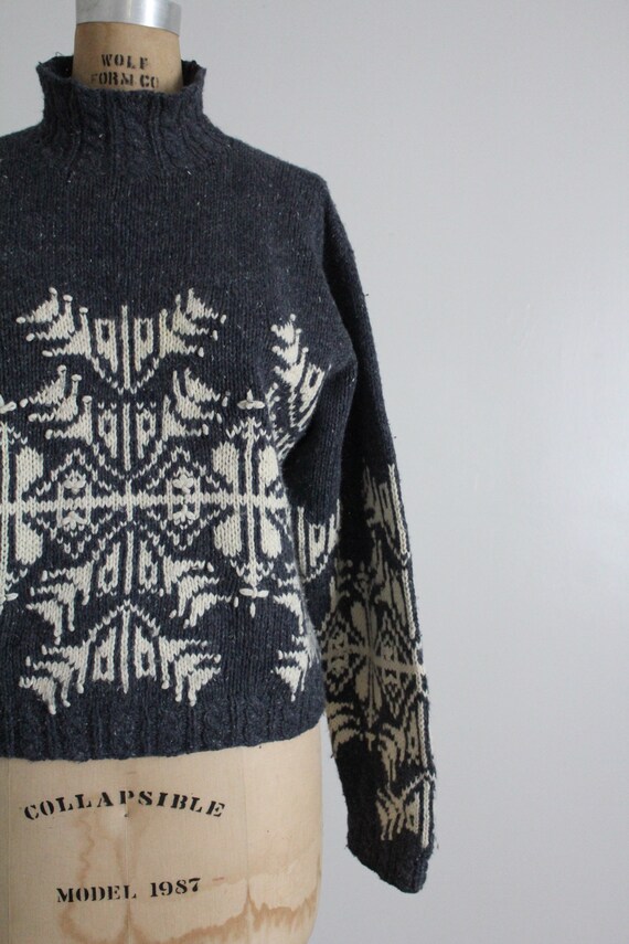 cropped snowflake sweater | gray cotton sweater |… - image 4