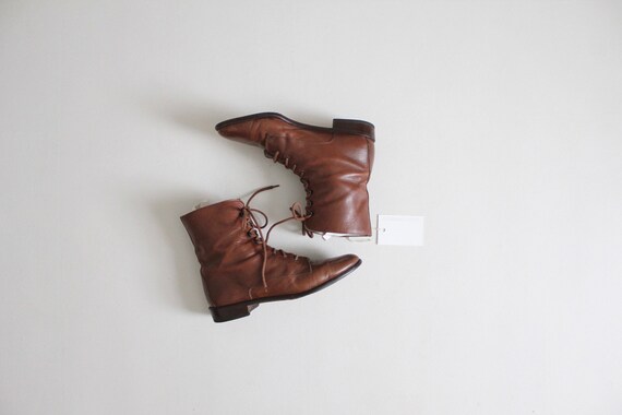 lace up boots 9 | size 9.5 ankle boots | brown ank