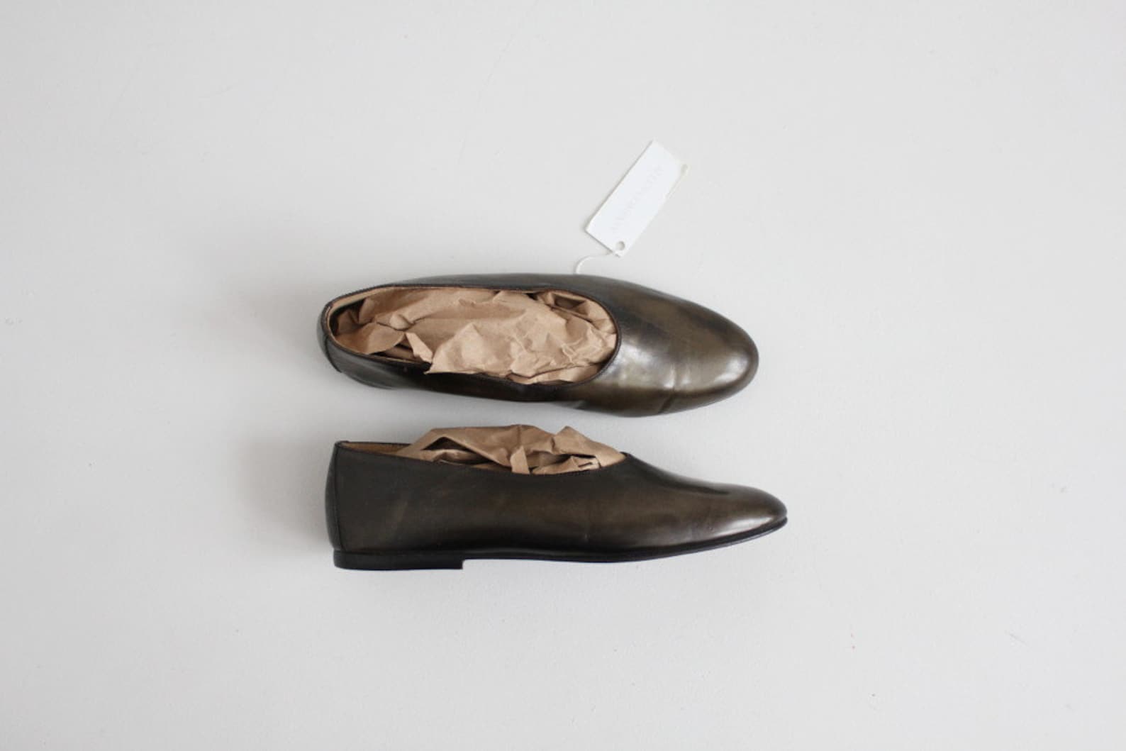 marbled metallic ballet flats | glove shoes 6.5 | metallic leather flats 6