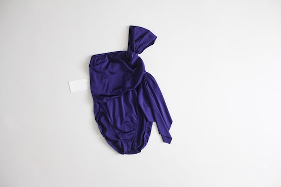 strapless purple swimsuit | one shoulder swimsuit