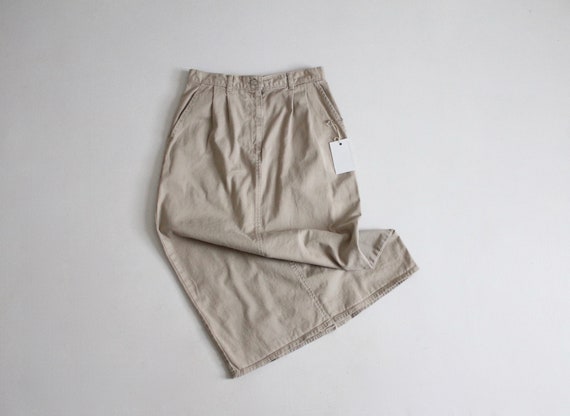 long khaki skirt | vintage J. Crew skirt | tan chi