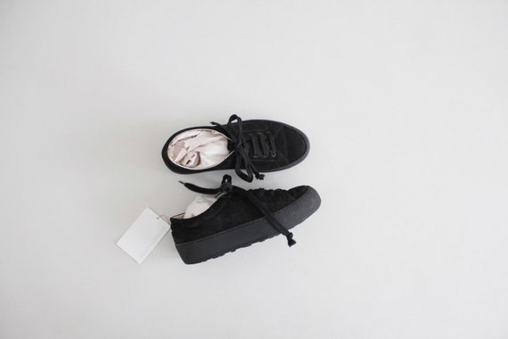 suede platform sneakers 6.5 | black sneakers 7 | b