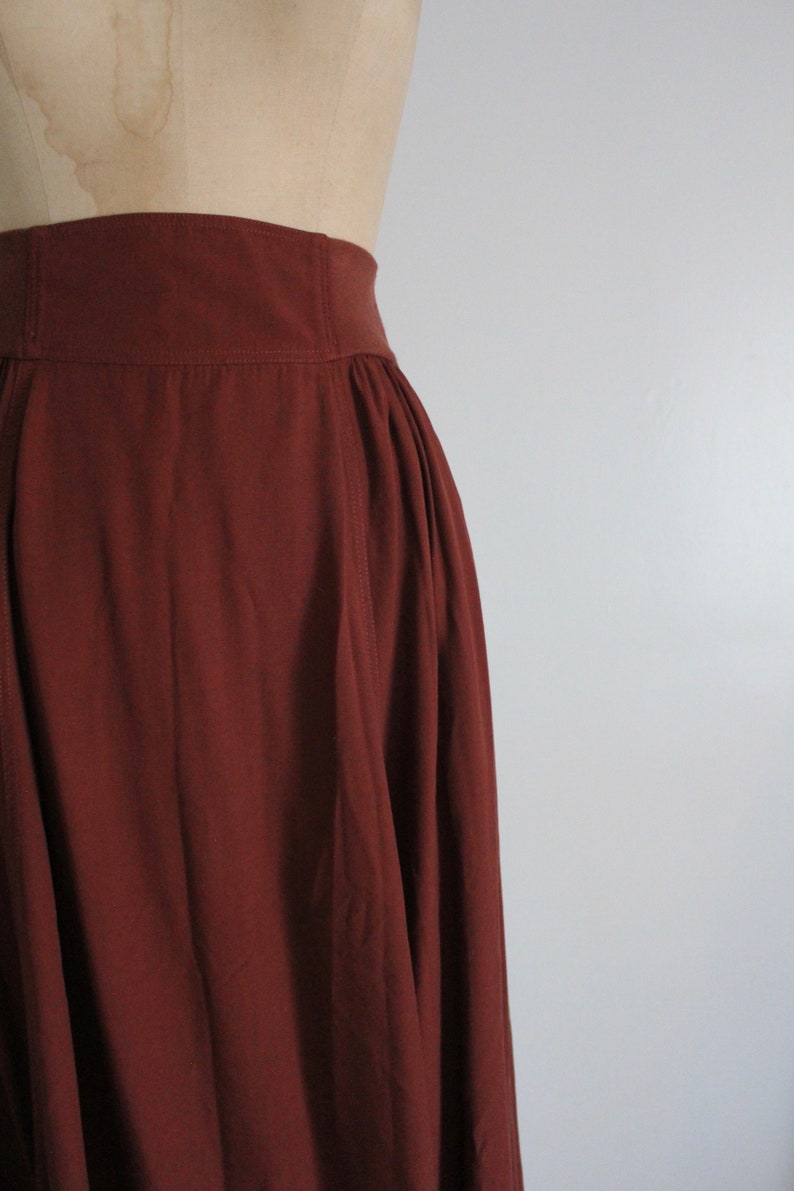 rust brown skirt full flouncy skirt high waisted skirt image 5