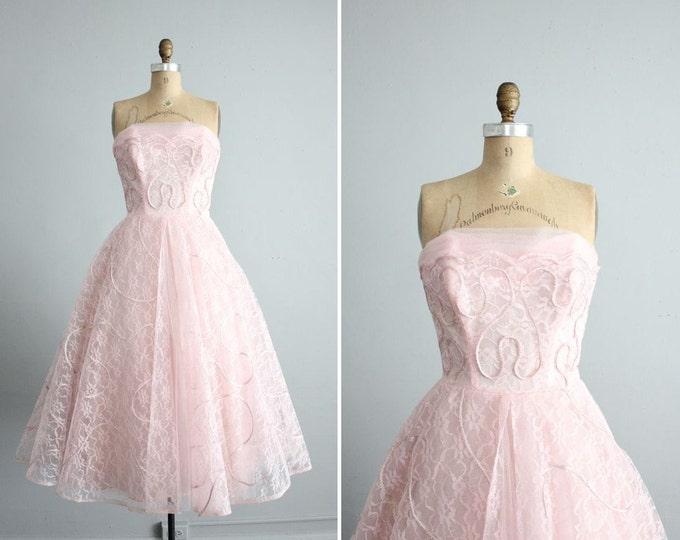 1950s Vintage Tea Rose Pink Sparkle Lace Party Dress - Etsy