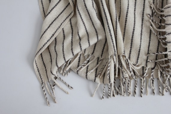 striped wool poncho | collared poncho cape | crea… - image 9