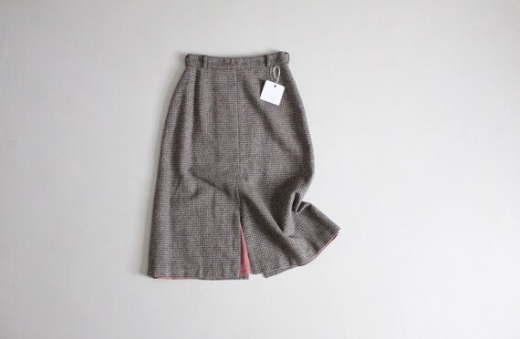 houndstooth wool skirt | beige houndstooth skirt |