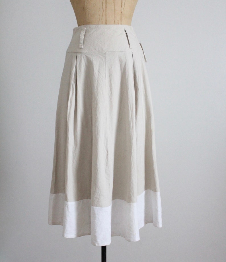 beige linen skirt long beige skirt linen midi skirt image 4