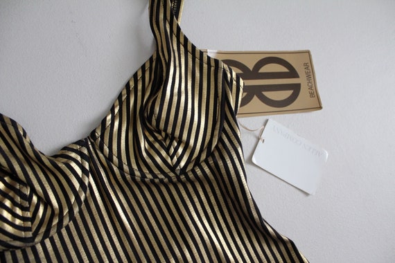 metallic striped swimsuit | vintage Bill Blass sw… - image 3