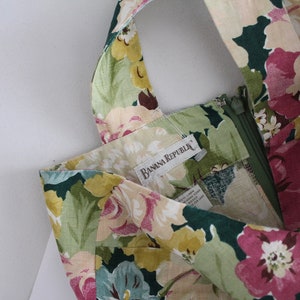 floral linen dress criss cross straps botanical floral dress image 8