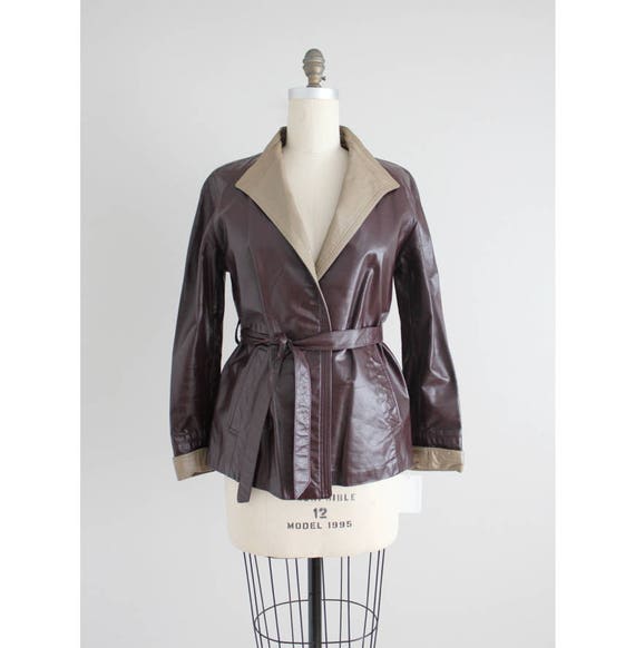 Clearance Belted Leather Jacket Burdy Wrap