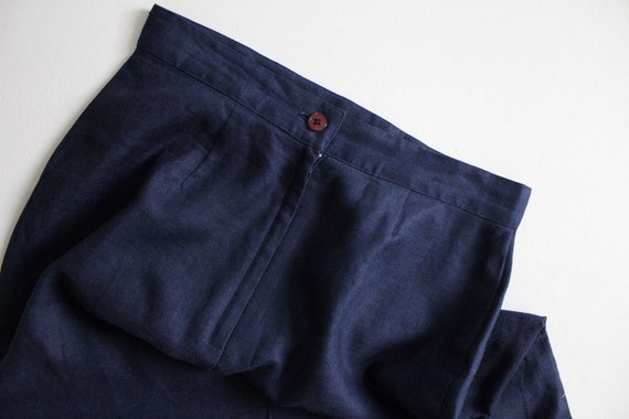 navy linen skirt | 100% linen skirt | linen penci… - image 6