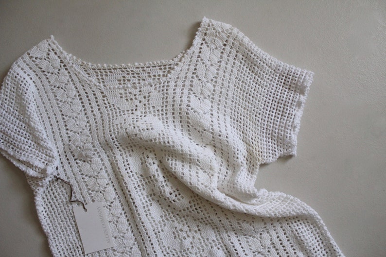 Crochet Embroidery Lace Sexy White Shirt Blouse